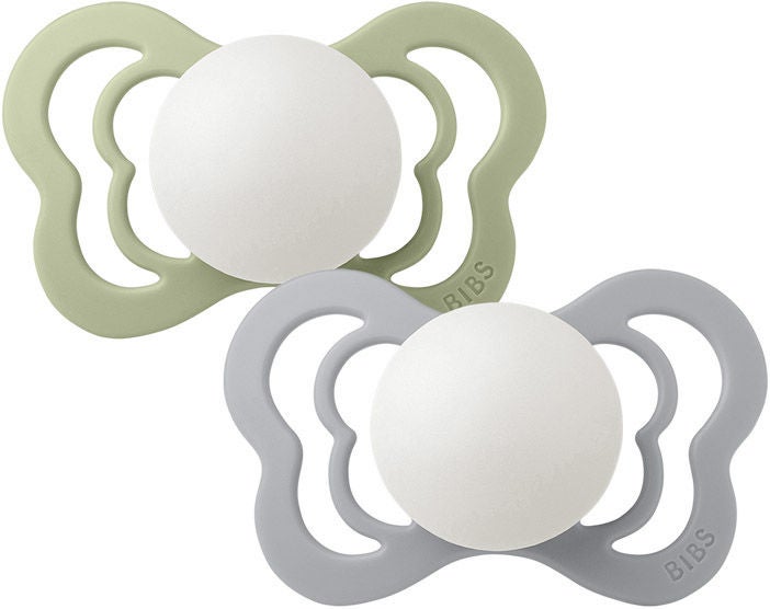 BIBS Couture Napp 2-pack Latex Stl 2 Anatomisk|Sage Glow/Cloud Glow