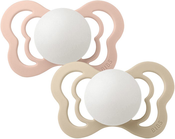 BIBS Couture Napp 2-pack Silikon Stl 1 Anatomisk|Blush Glow/Vanilla Glow