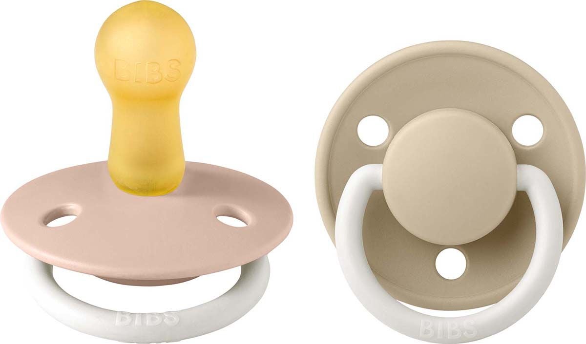 BIBS De Lux Napp 2-pack Latex Stl 2 Rund