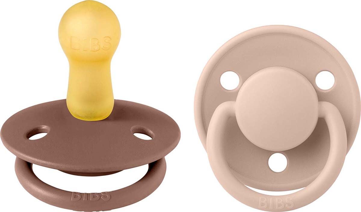 BIBS De Lux Napp 2-pack Latex Stl 2 Rund