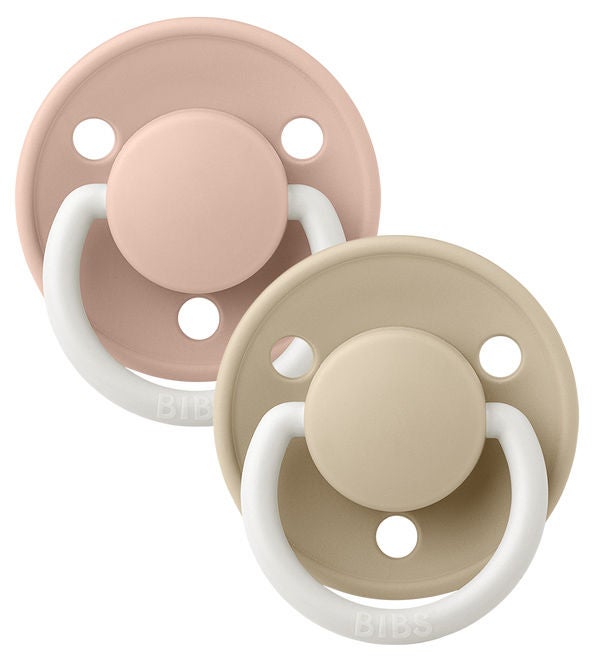BIBS De Lux Napp 2-pack Silikon One Size Rund|Blush Glow/Vanilla Glow