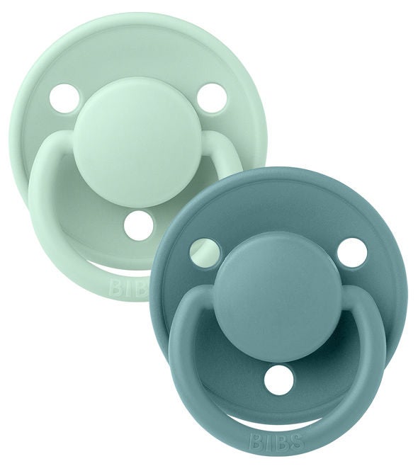 BIBS De Lux Napp 2-pack Silikon One Size Rund|Nordic Mint/Island Sea