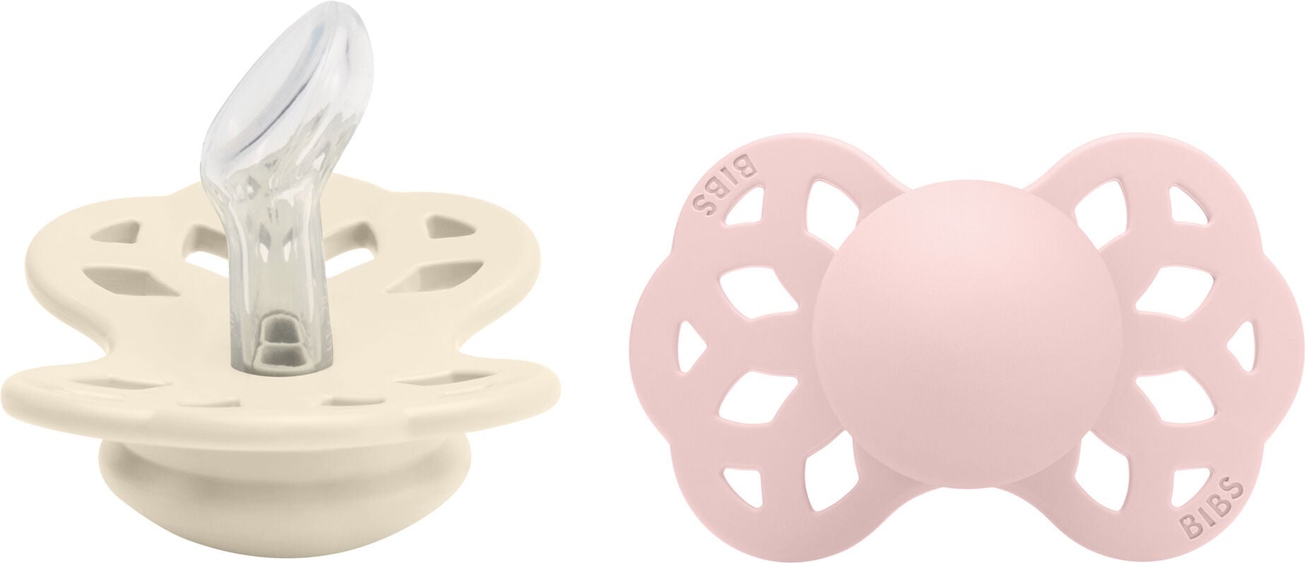 BIBS Infinity Napp 2-pack Stl 1 Anatomical|Ivory/Blossom