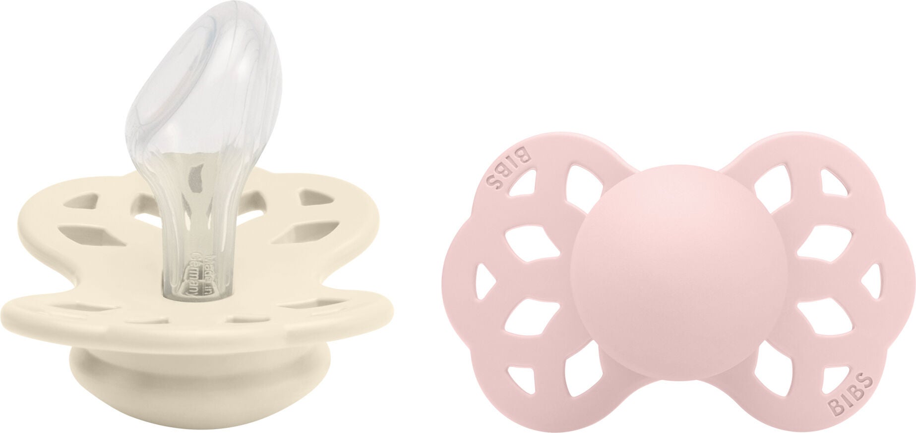 BIBS Infinity Napp 2-pack Stl 2 Anatomical|Ivory/Blossom