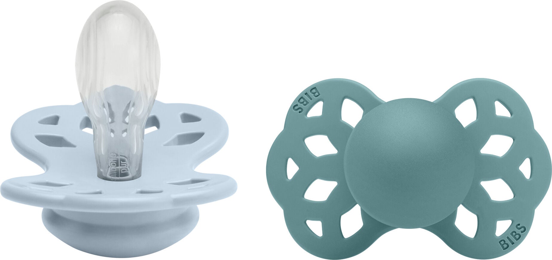 BIBS Infinity Napp 2-pack Stl 2 Symmetrical|Baby Blue/Island Sea