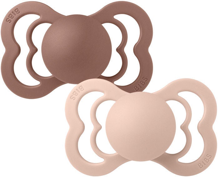 BIBS Supreme Napp 2-pack Latex Stl 1 Symmetrisk|Woodchuck/Blush