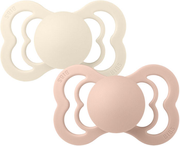 BIBS Supreme Napp 2-pack Latex Stl 2 Symmetrisk|Ivory/Blush