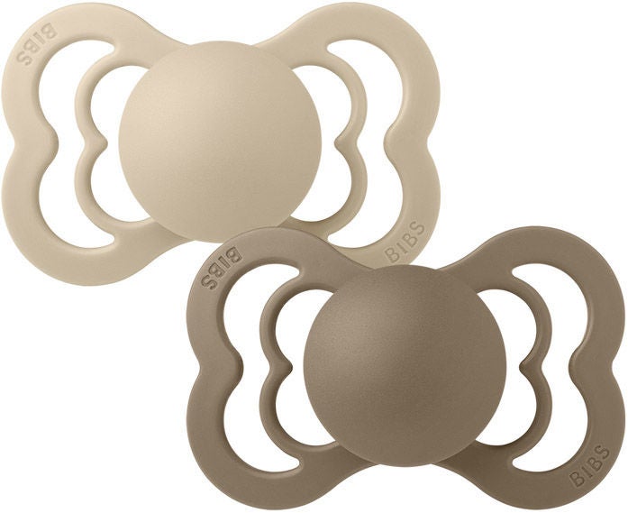 BIBS Supreme Napp 2-pack Latex Stl 2 Symmetrisk|Vanilla/Dark Oak