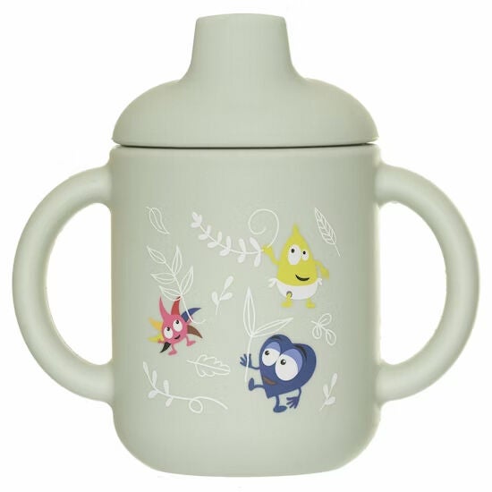 Babblarna Silikonmugg med Lock i Naturen|Grön