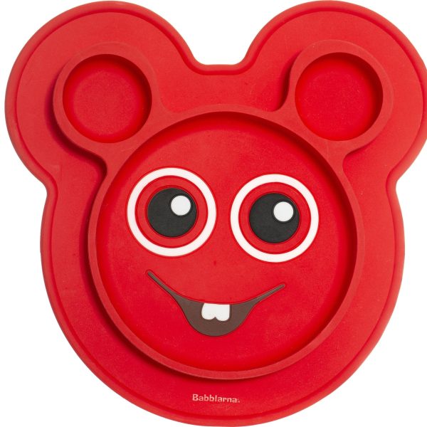 Babblarna Silikontallrik Bobbo|Röd