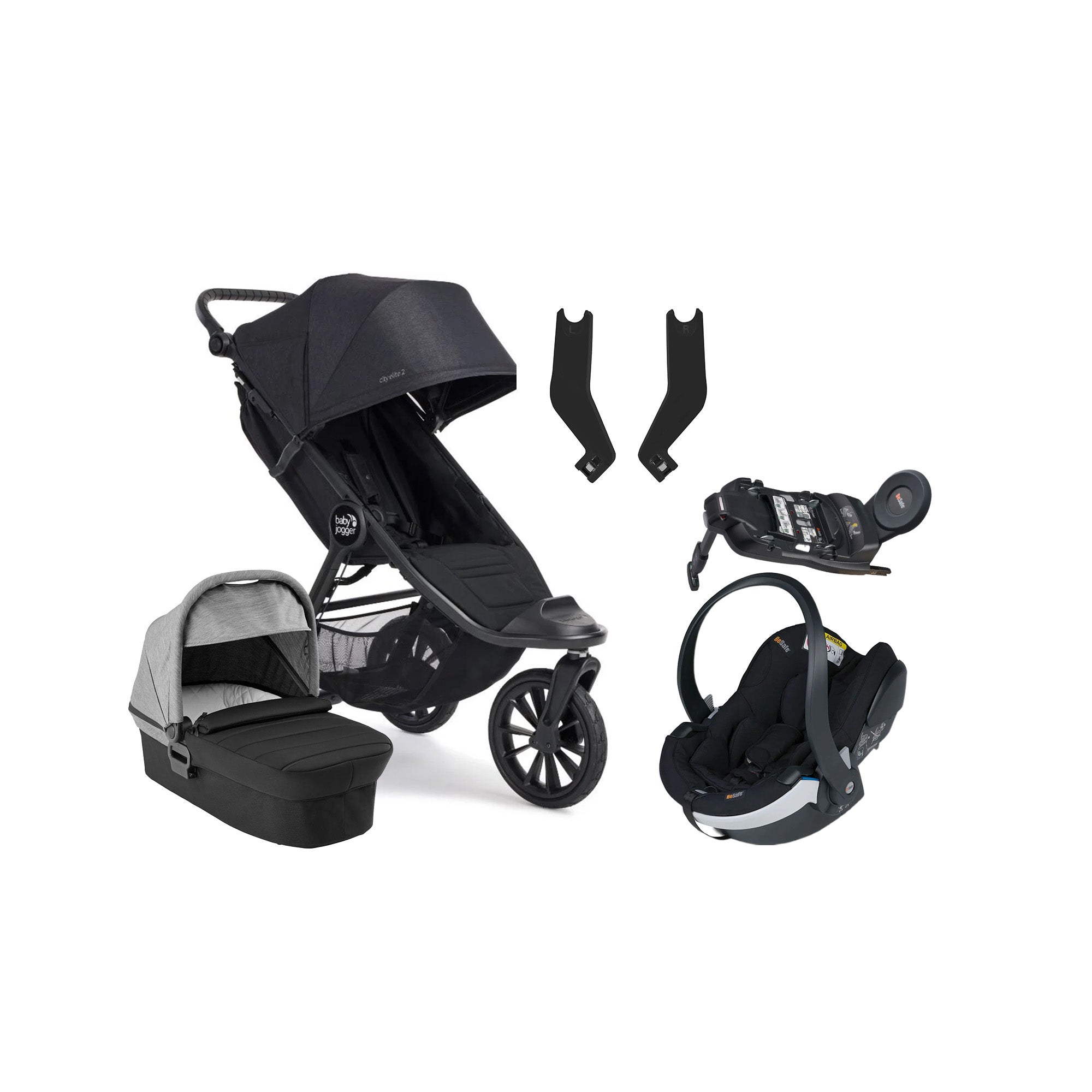 Baby Jogger City Elite 2 Duovagn inkl. BeSafe iZi Go Modular X2 &  Bas