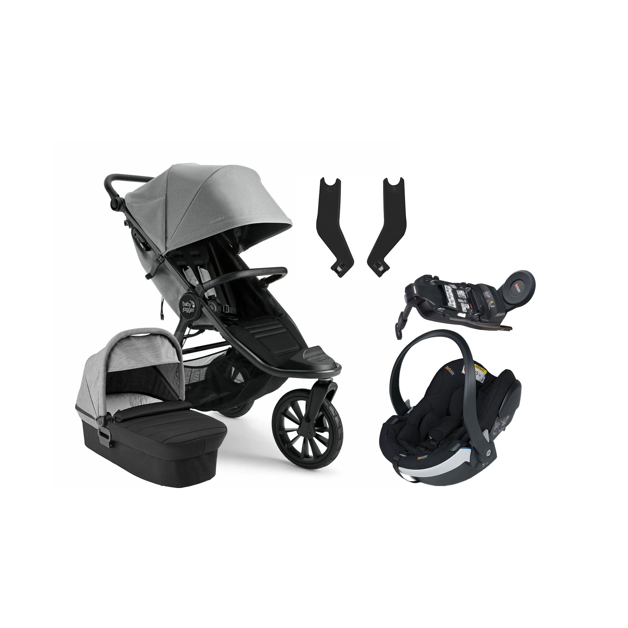 Baby Jogger City Elite 2 Duovagn inkl. BeSafe iZi Go Modular X2 &  Bas