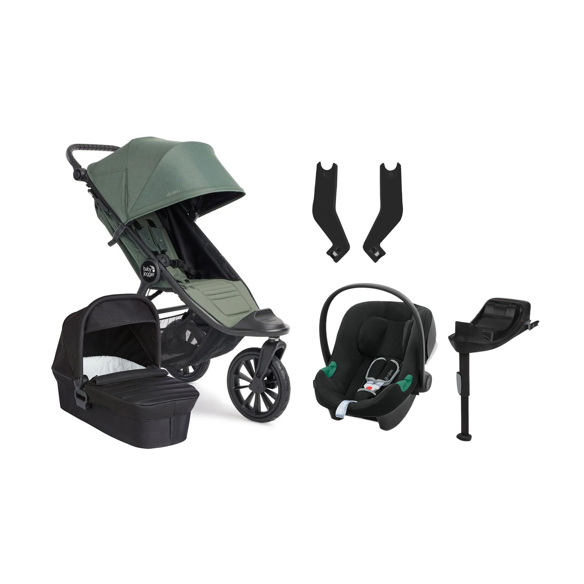 Baby Jogger City Elite 2 Duovagn inkl. Cybex Aton B2 &  Bas
