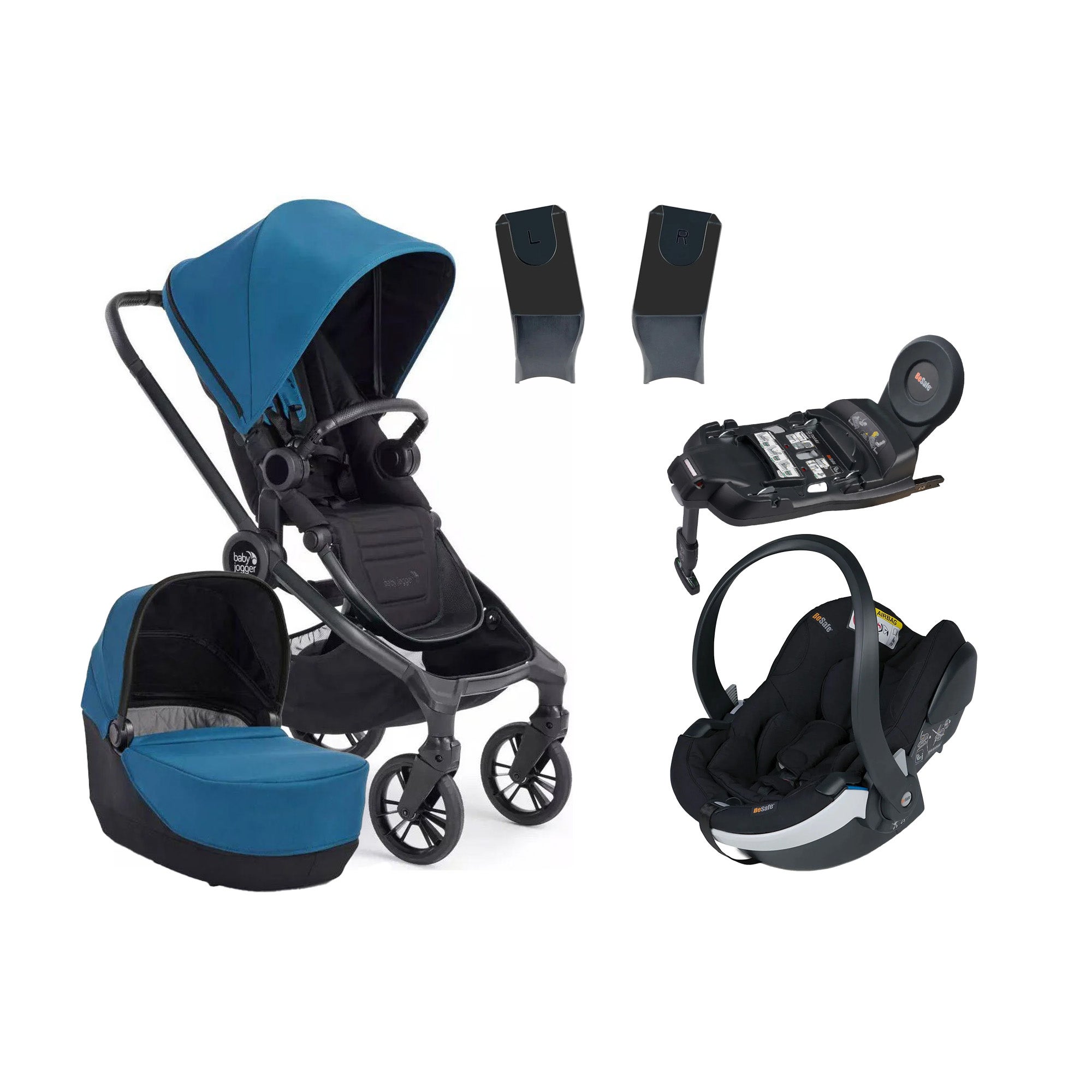 Baby Jogger City Sights Duovagn inkl. BeSafe iZi Go Modular X2 &  Bas