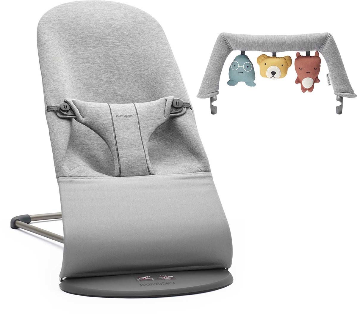 BabyBjörn Bliss Babysitter 3D Jersey inkl. Leksak|Ljusgrå