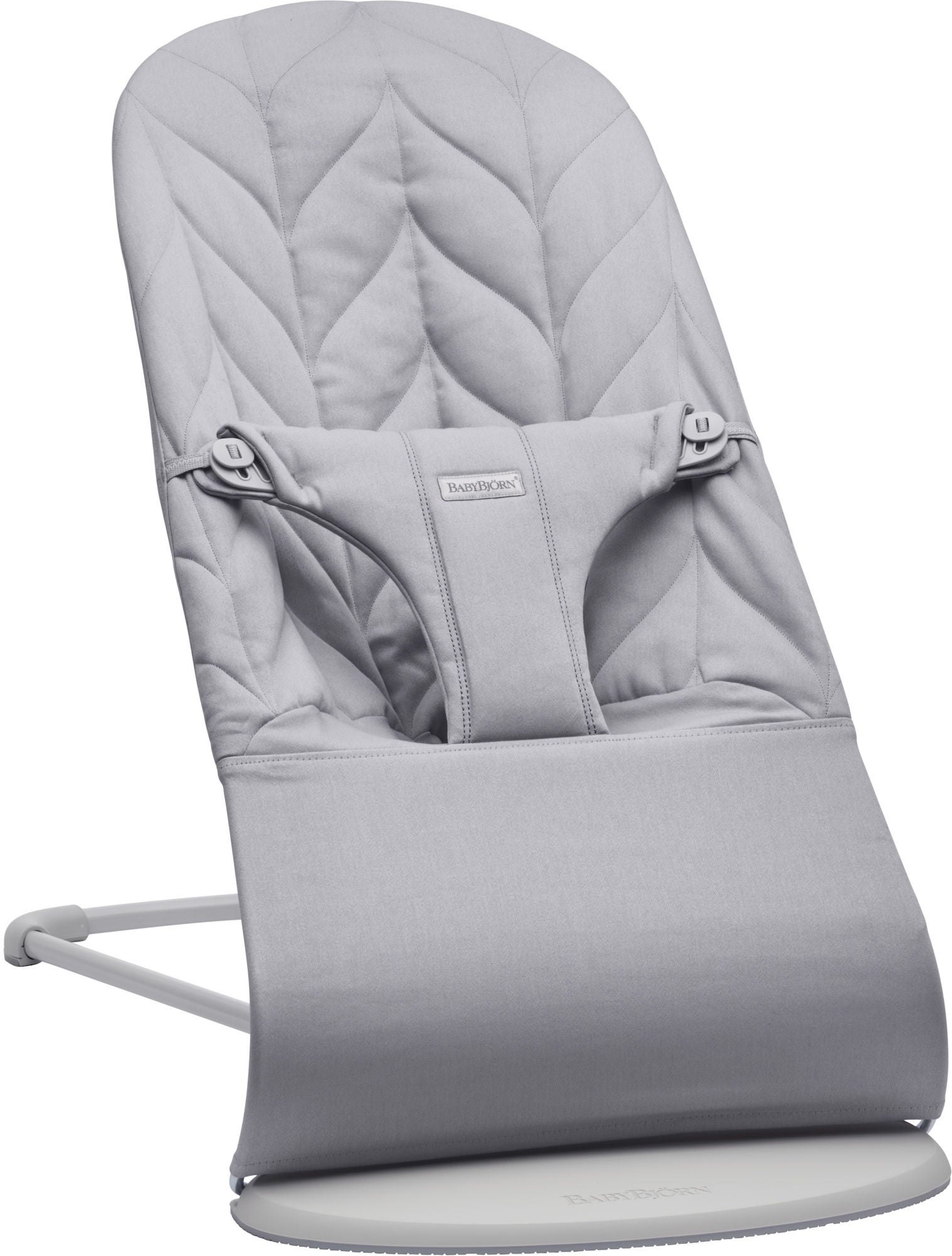 BabyBjörn Bliss Babysitter Bomull Bladmönstrad Quilt|Ljusgrå
