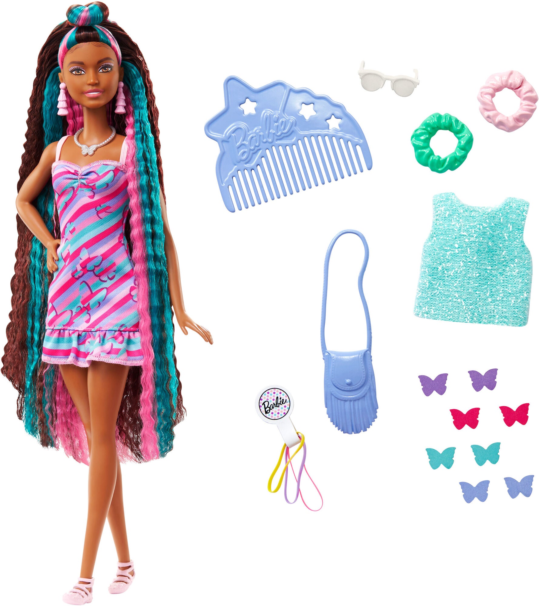 Barbie Totally Hair Docka Butterfly|