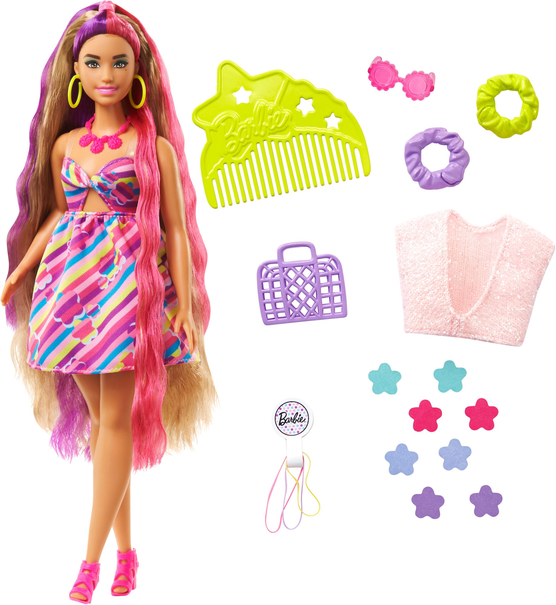 Barbie Totally Hair Docka Flowers|