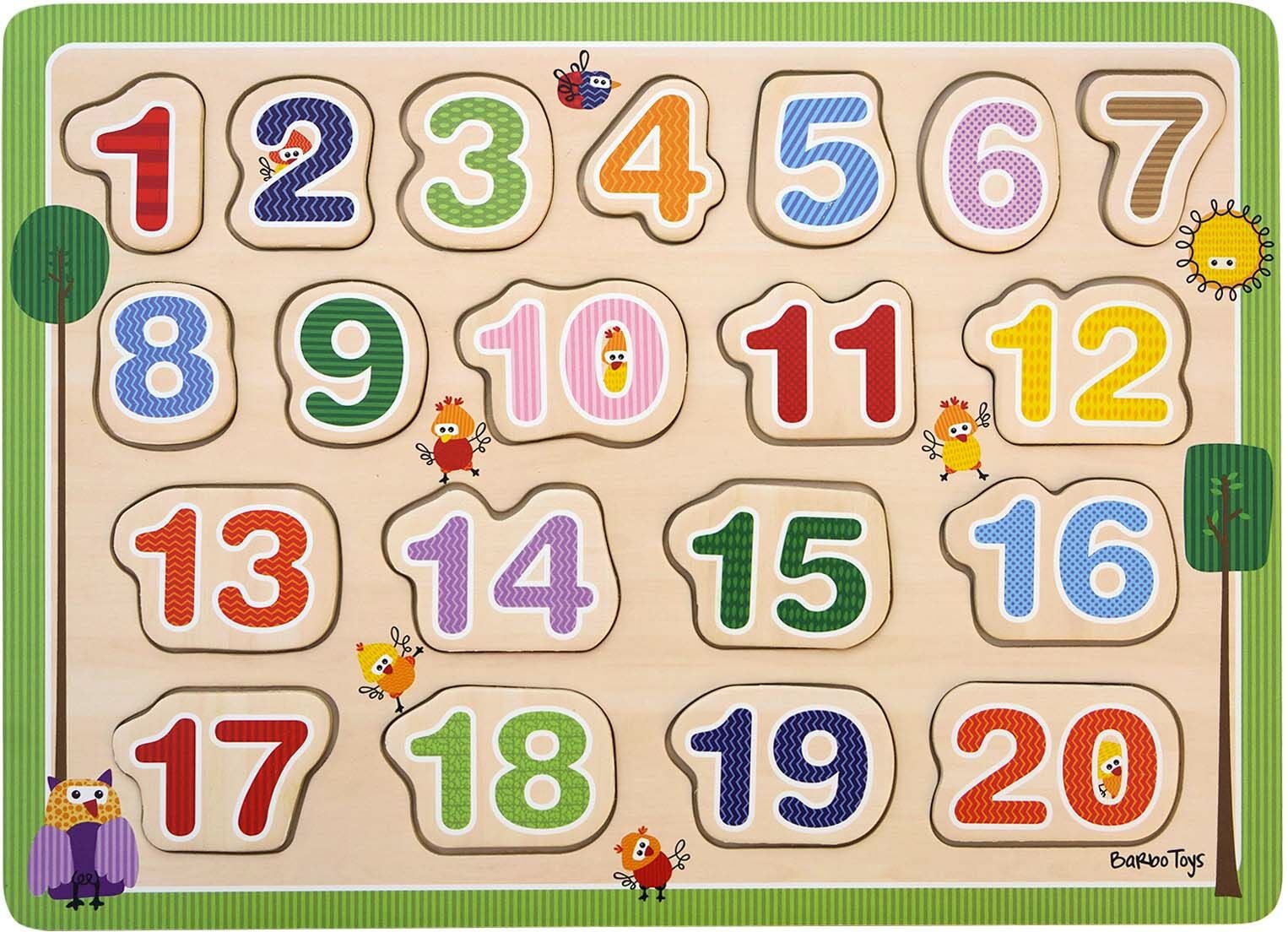 Barbo Toys Wacky Wonders Träpussel Siffror 20 Delar|