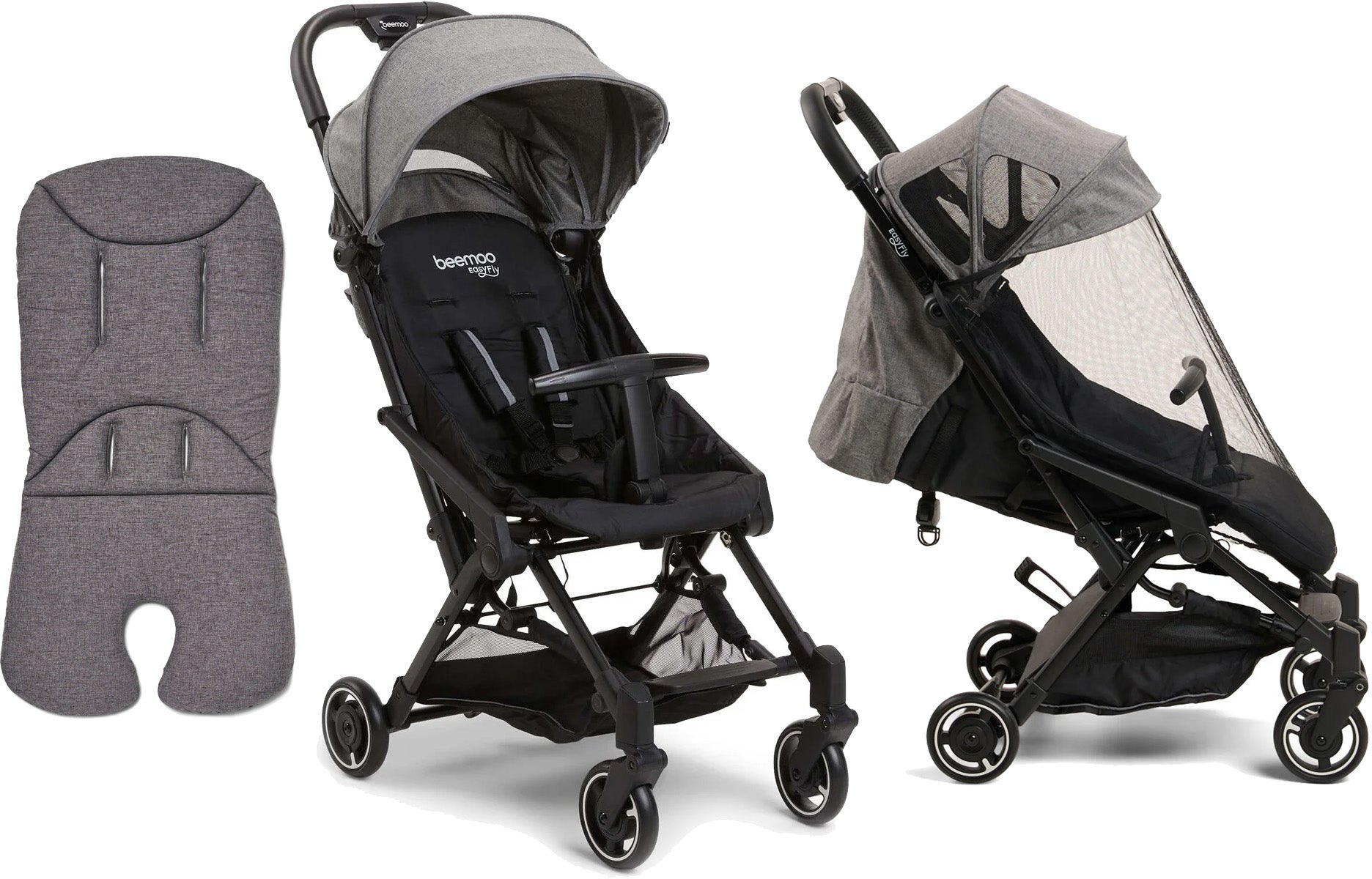 Beemoo Easy Fly 3 Sulky inkl. Memory Foam Sittdyna &  Breezy Sufflett