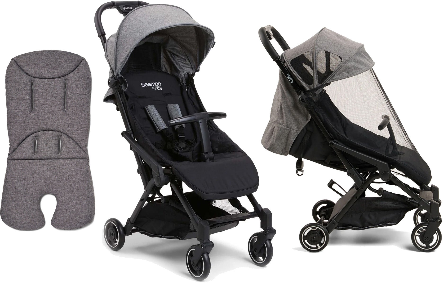 Beemoo Easy Fly Lux 3 Sulky inkl. Memory Foam Sittdyna &  Breezy Sufflett