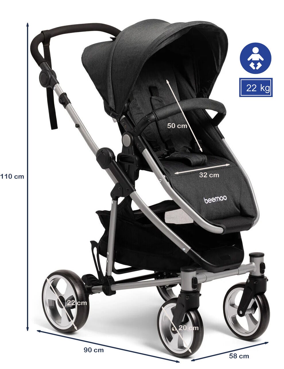 Beemoo Flexi Travel 3|Black Melange