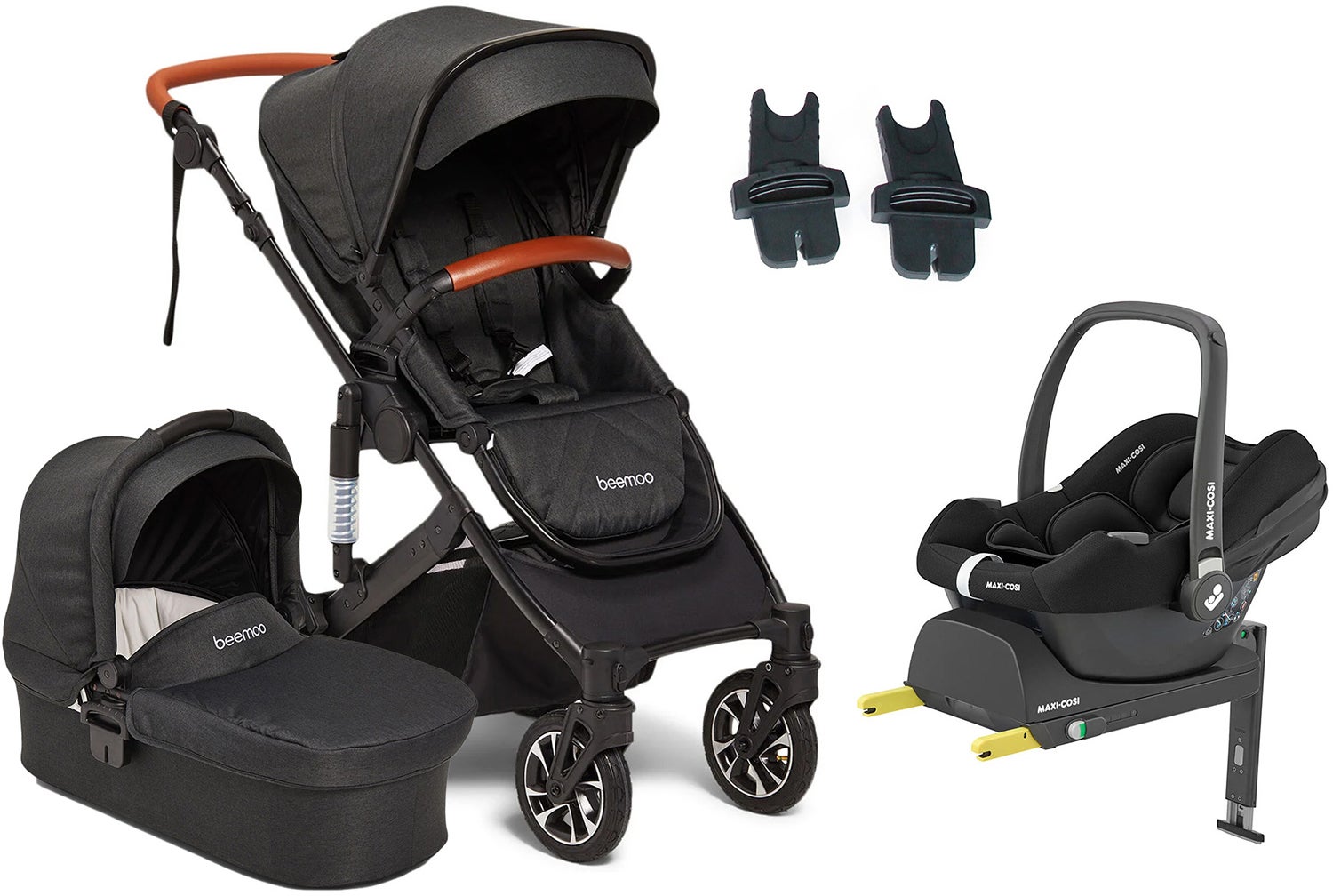 Beemoo Maxi 4 Duovagn inkl. Maxi-Cosi CabrioFix i-Size &  Bas