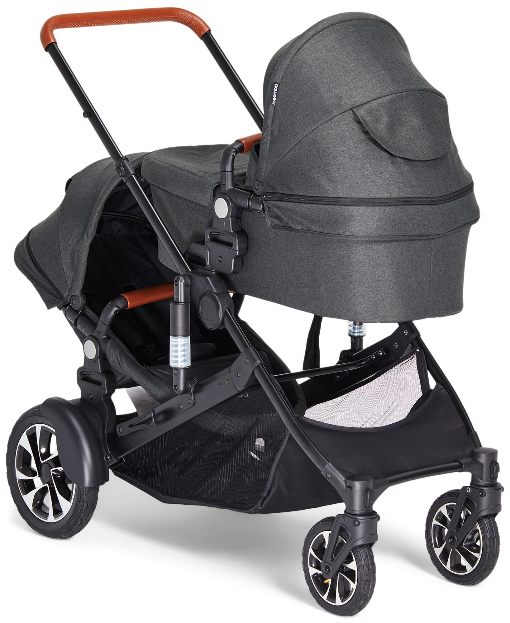 Beemoo Maxi 4 Twin Syskonvagn|Black/Black