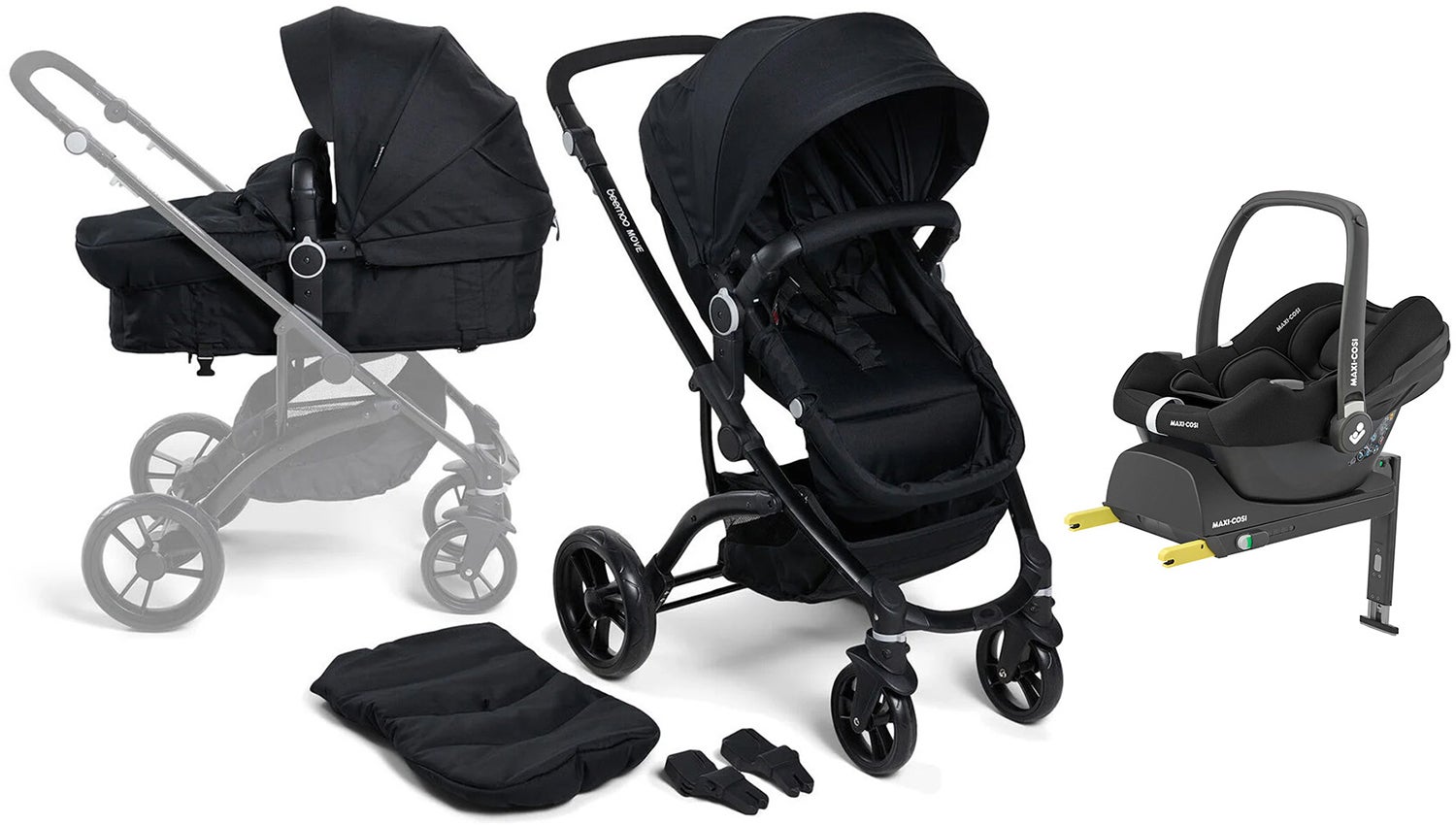 Beemoo Move 2-in-1 Kombivagn Inkl. Maxi-Cosi CabrioFix Babyskydd &  Bas