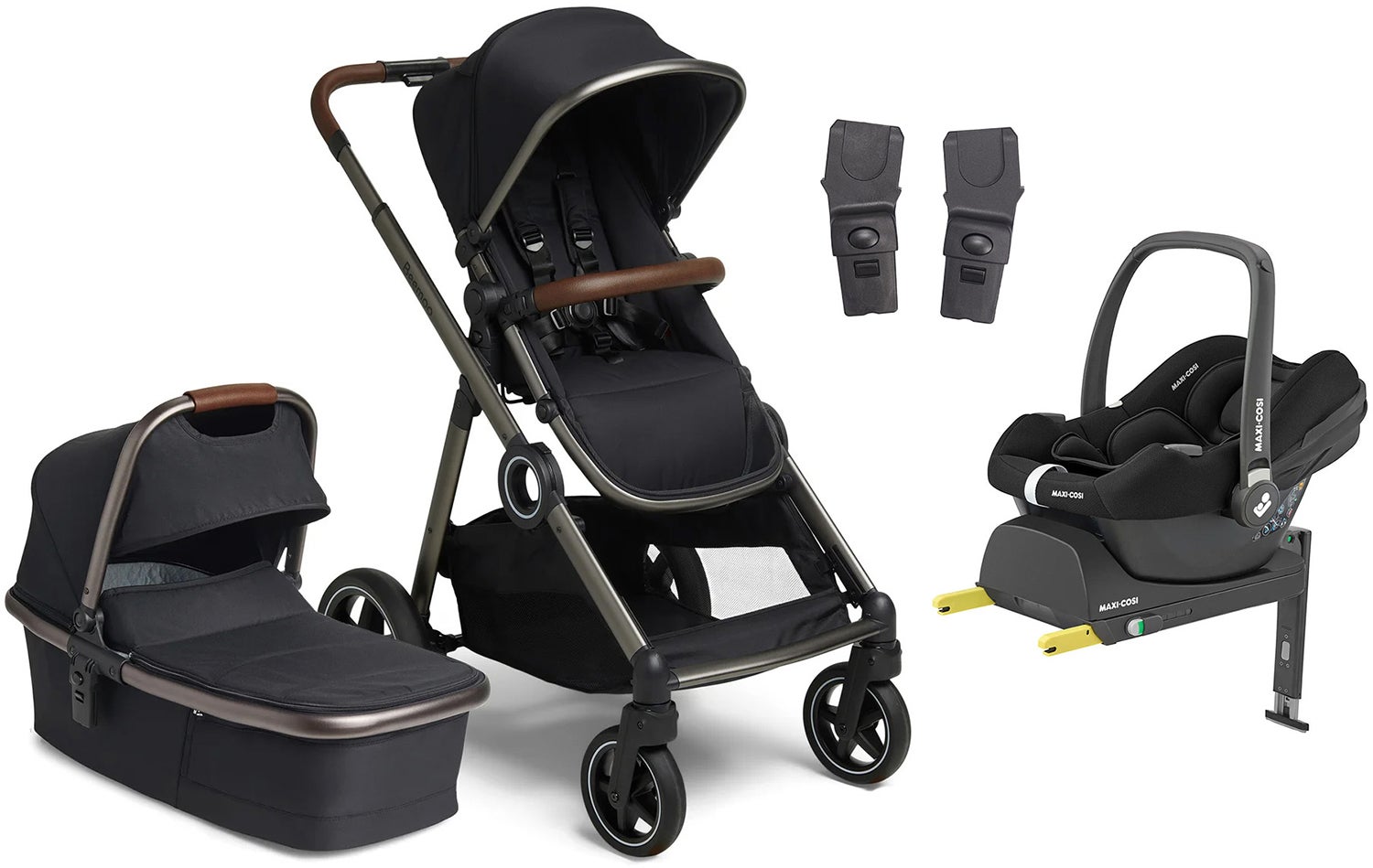 Beemoo Pro Multi Duovagn Inkl. Maxi-Cosi CabrioFix Babyskydd &  Bas