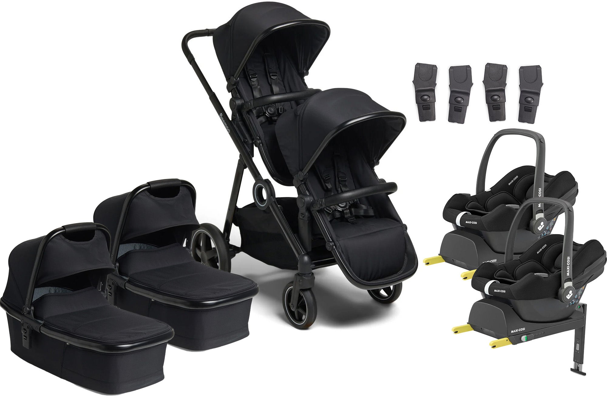 Beemoo Pro Multi Tvillingvagn Inkl. Maxi-Cosi CabrioFix Babyskydd &  Bas
