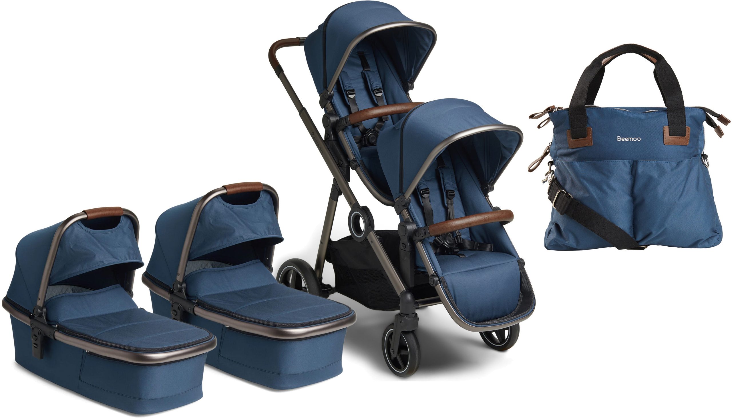 Beemoo Pro Multi Tvillingvagn inkl. Skötväska