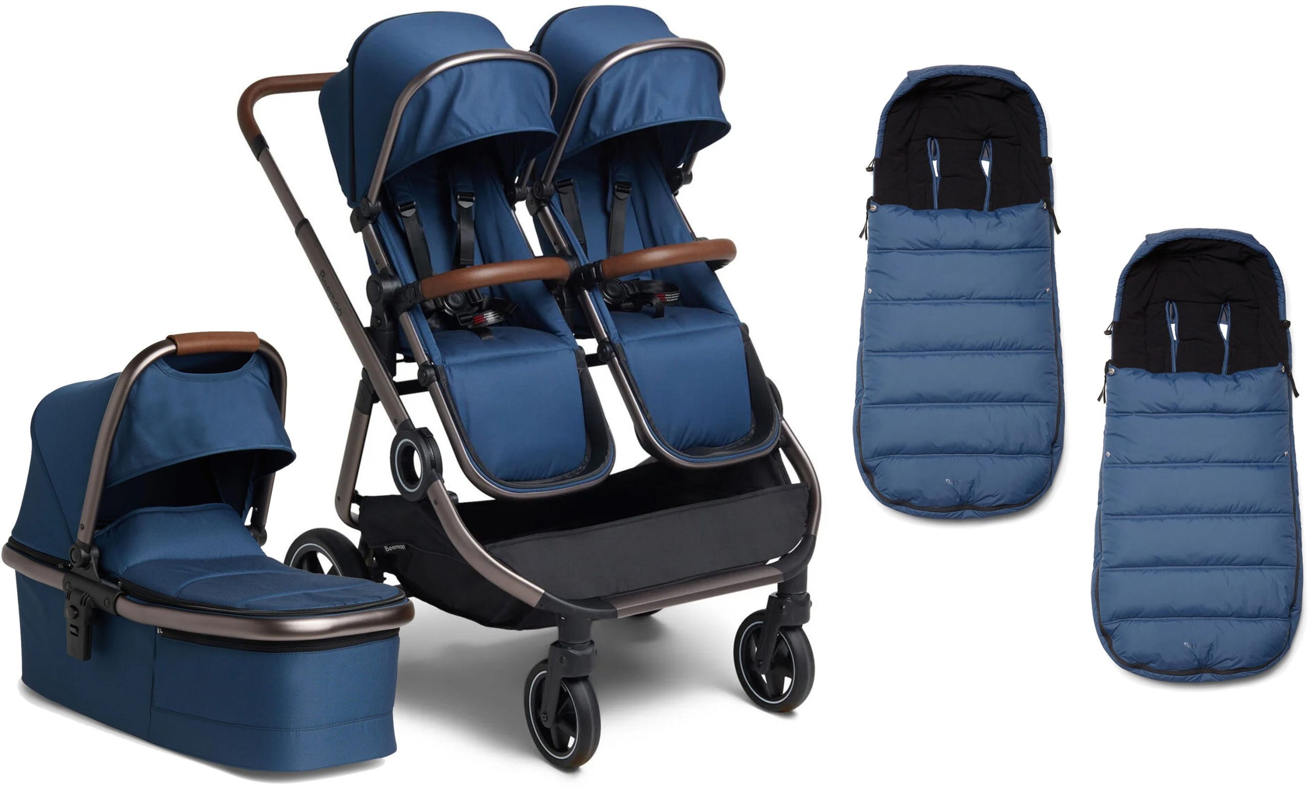 Beemoo Pro Twin Syskonvagn inkl. Liggdel &  Åkpåsar