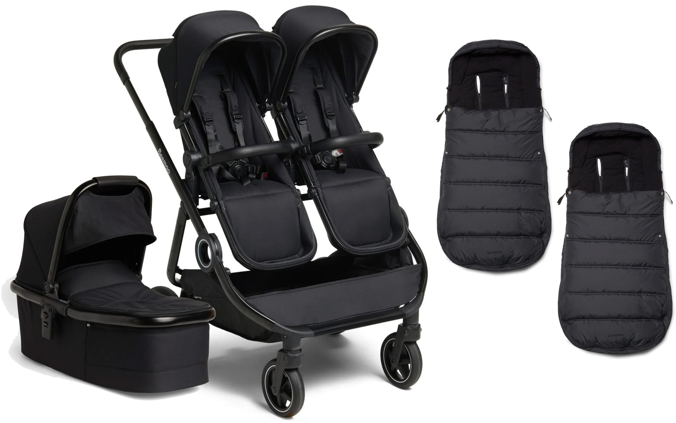 Beemoo Pro Twin Syskonvagn inkl. Liggdel &  Åkpåsar