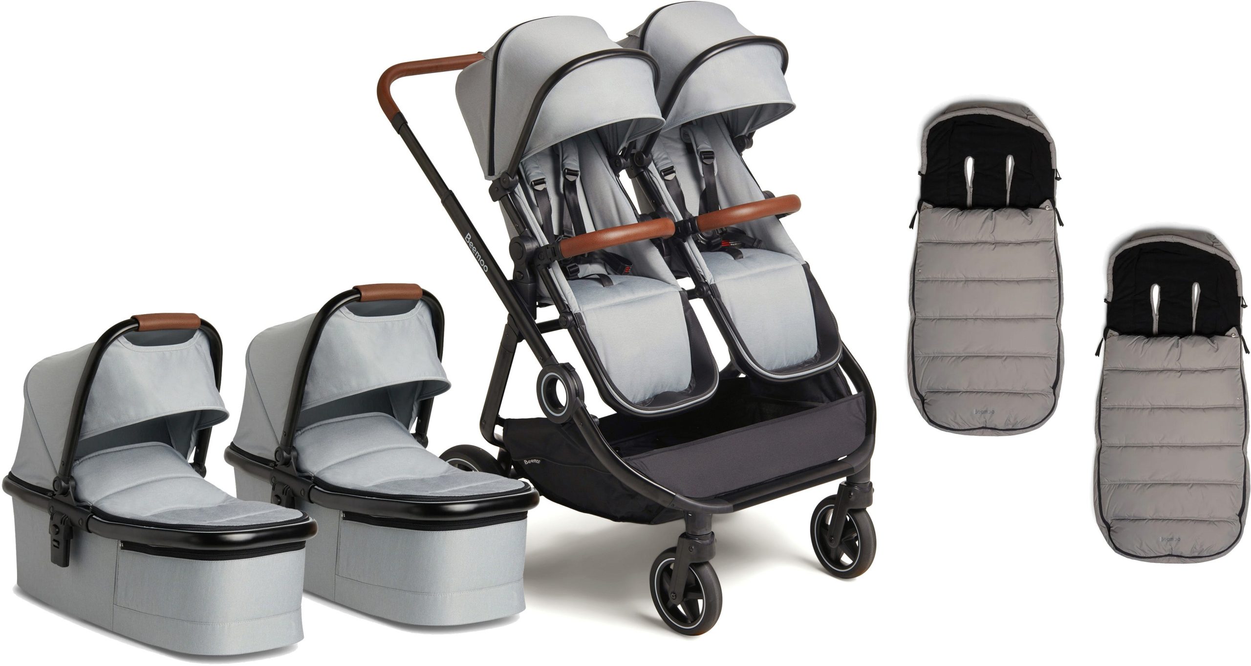 Beemoo Pro Twin Tvillingvagn inkl. Åkpåsar