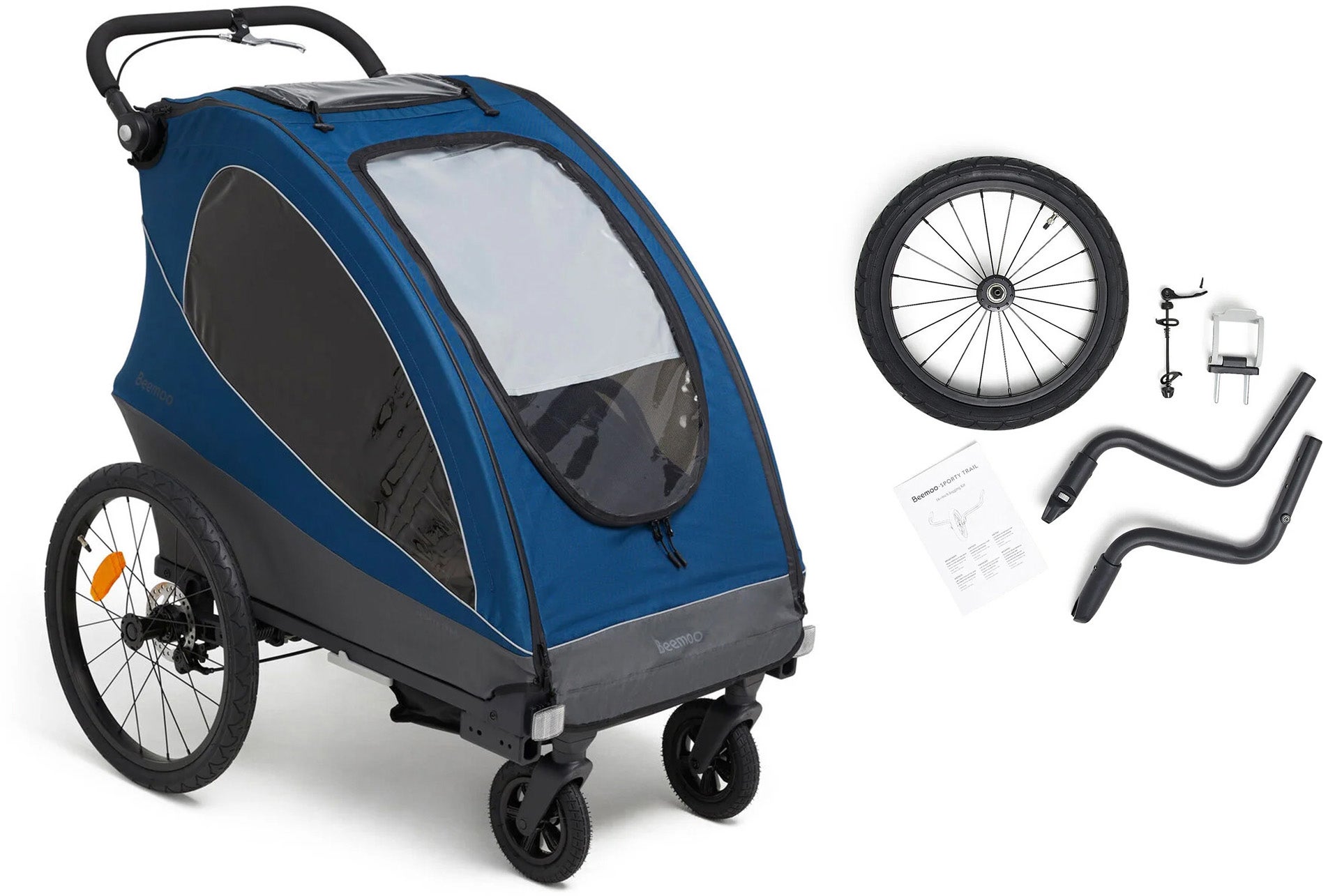 Beemoo Sporty Trail Cykelvagn Inkl. Joggingkit|Deep Blue