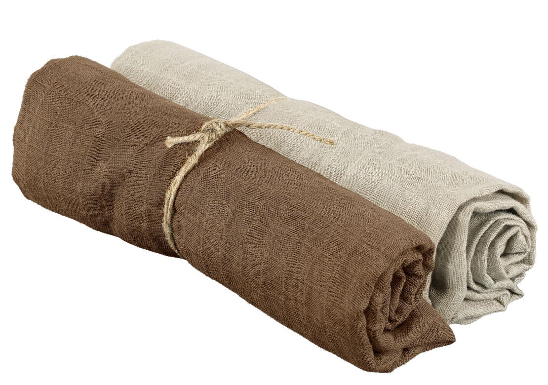 Borganäs Muslinfilt 70x70 2-pack|Taupe