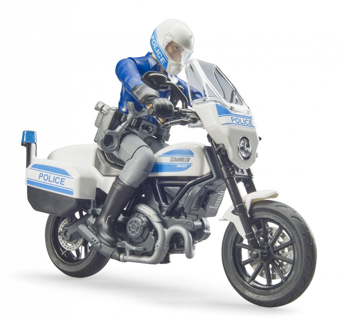 Bruder BWorld Scrambler Ducati Polismotorcykel med Förare|