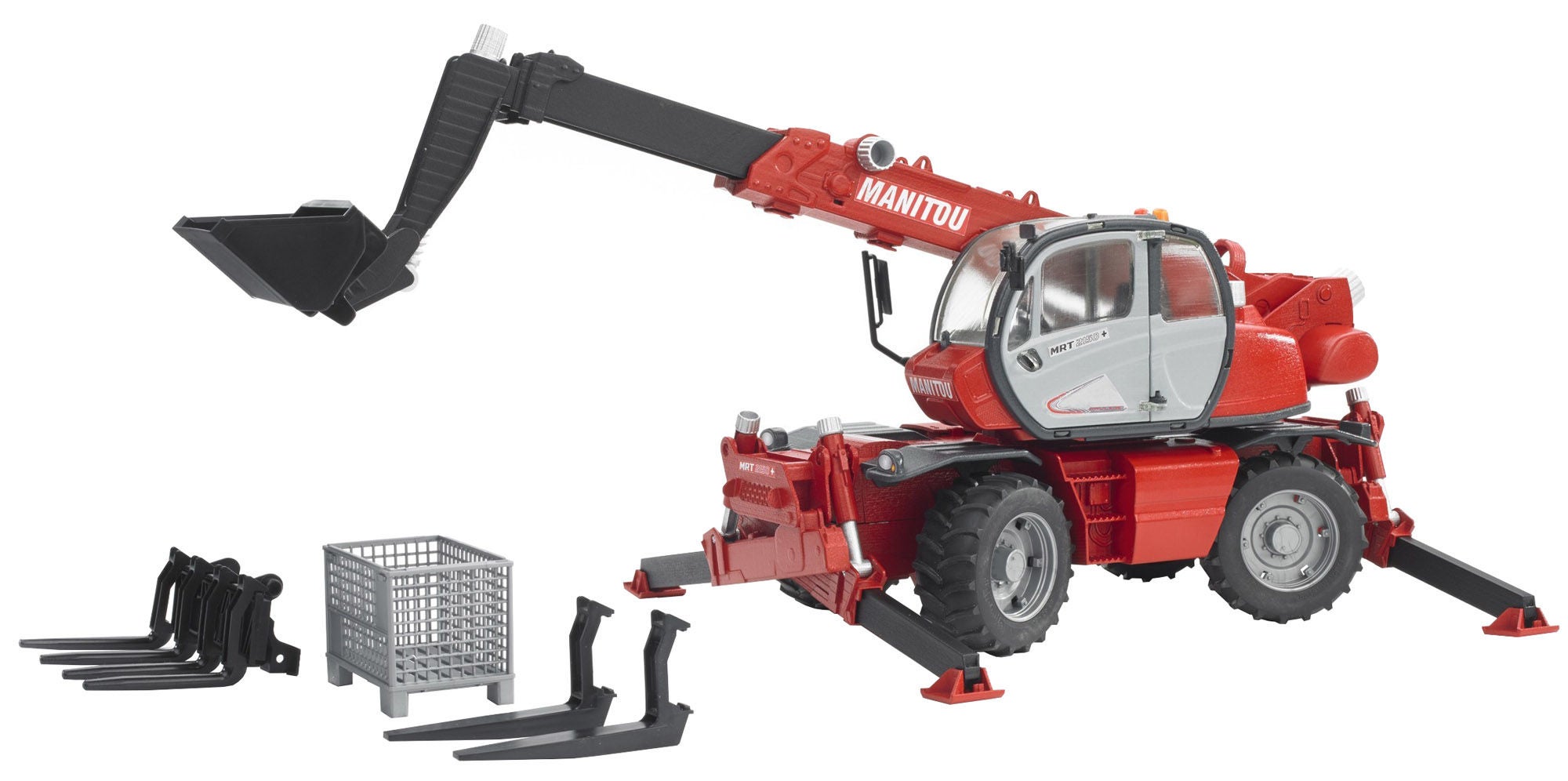 Bruder Manitou Teleskoplastare MRT 2150 Med Tillbehör 02129|
