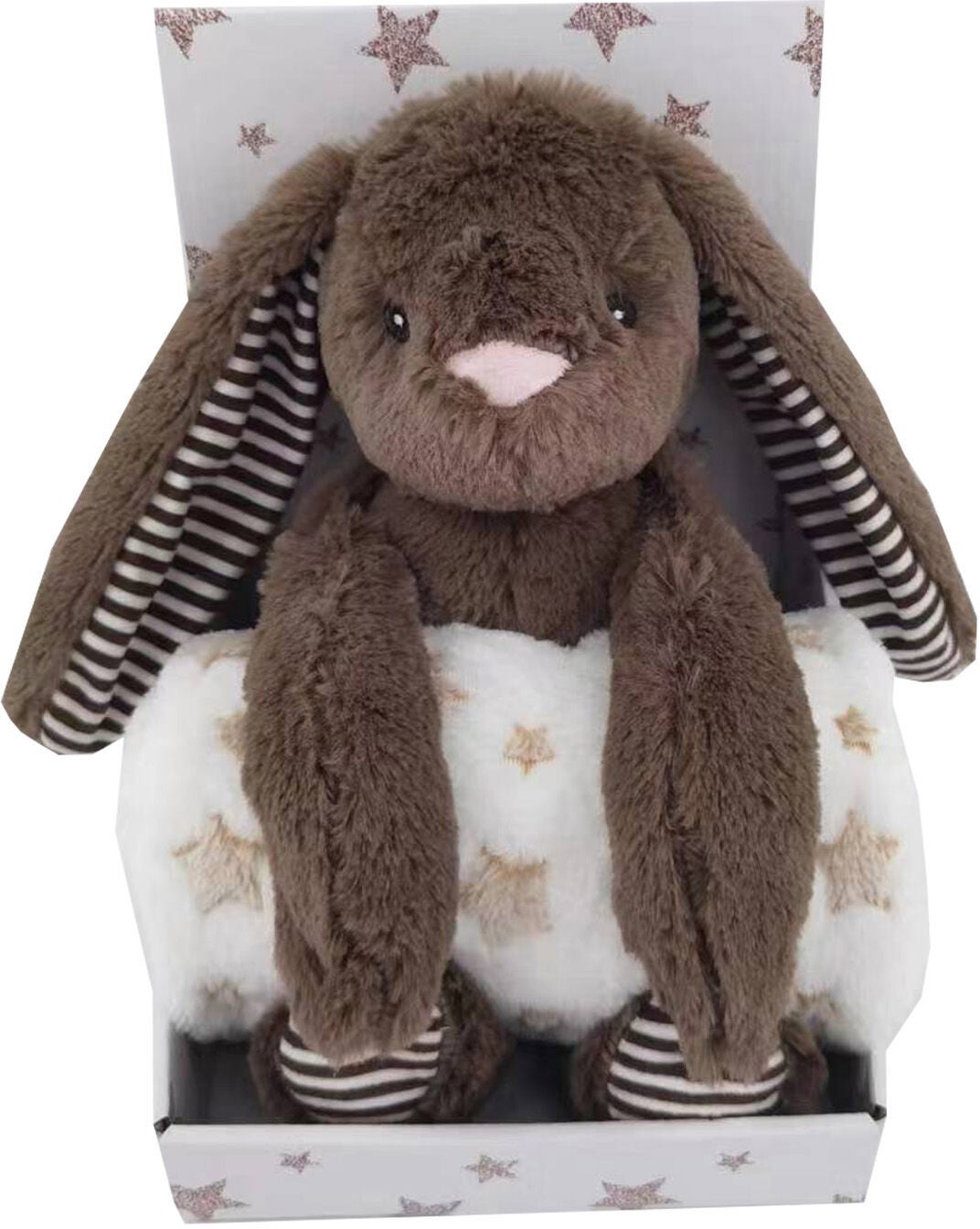 CarloBaby Fleecefilt Beige Stjärna &  Kanin