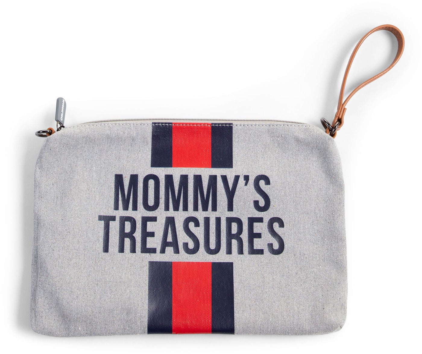 Childhome Clutch|Grey Stripes Red/Blue