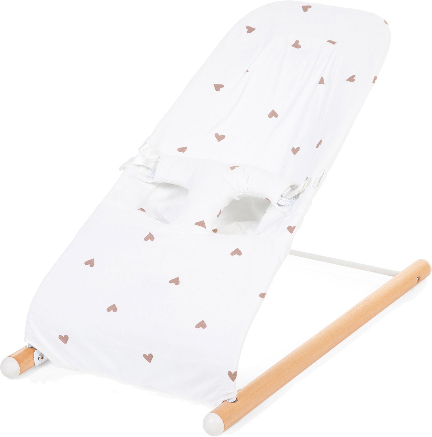 Childhome Evolux Tygsits Jersey Hearts|Ecru