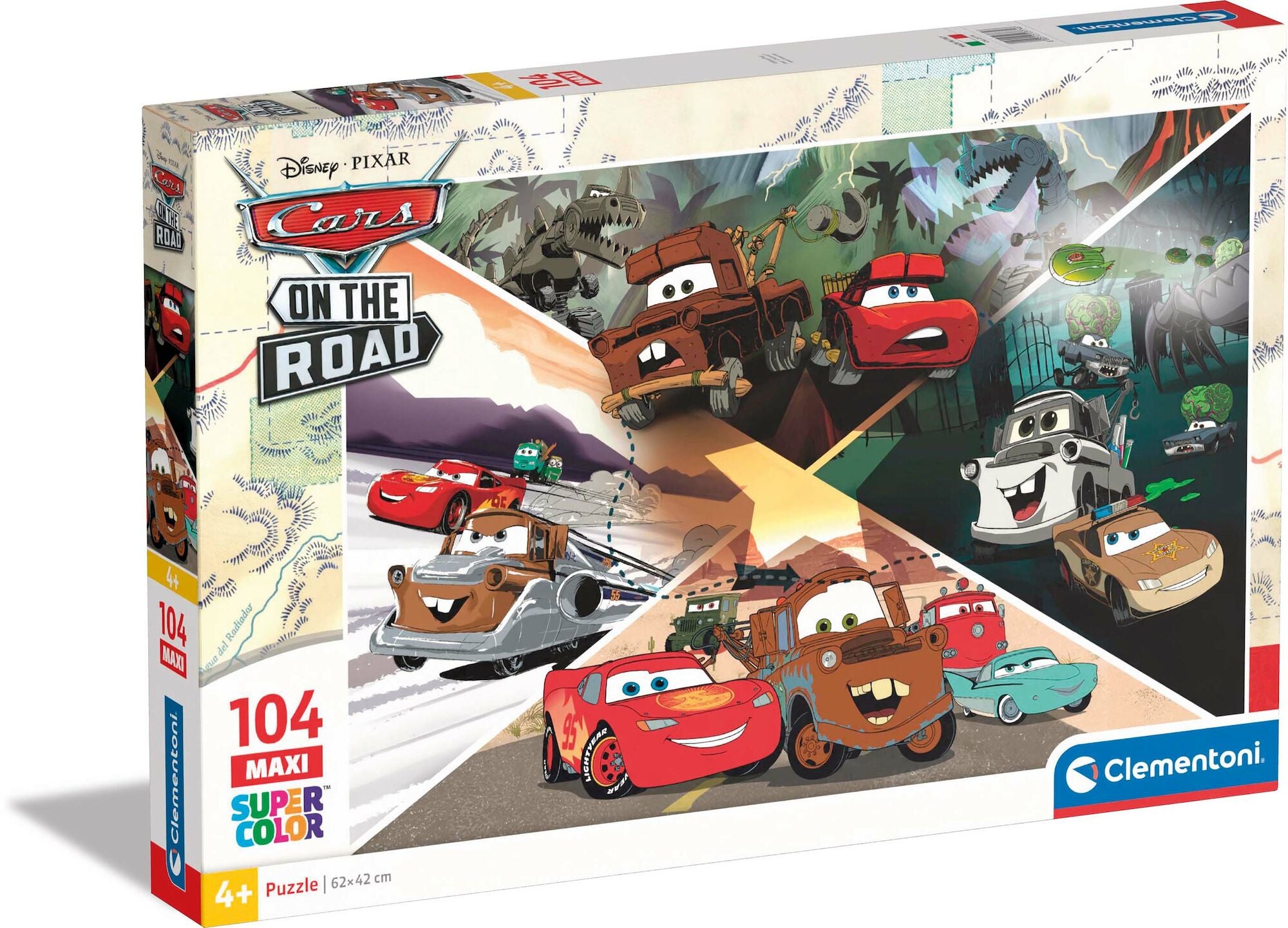 Clementoni Maxi Disney Cars On the Road Pussel 104 Bitar|