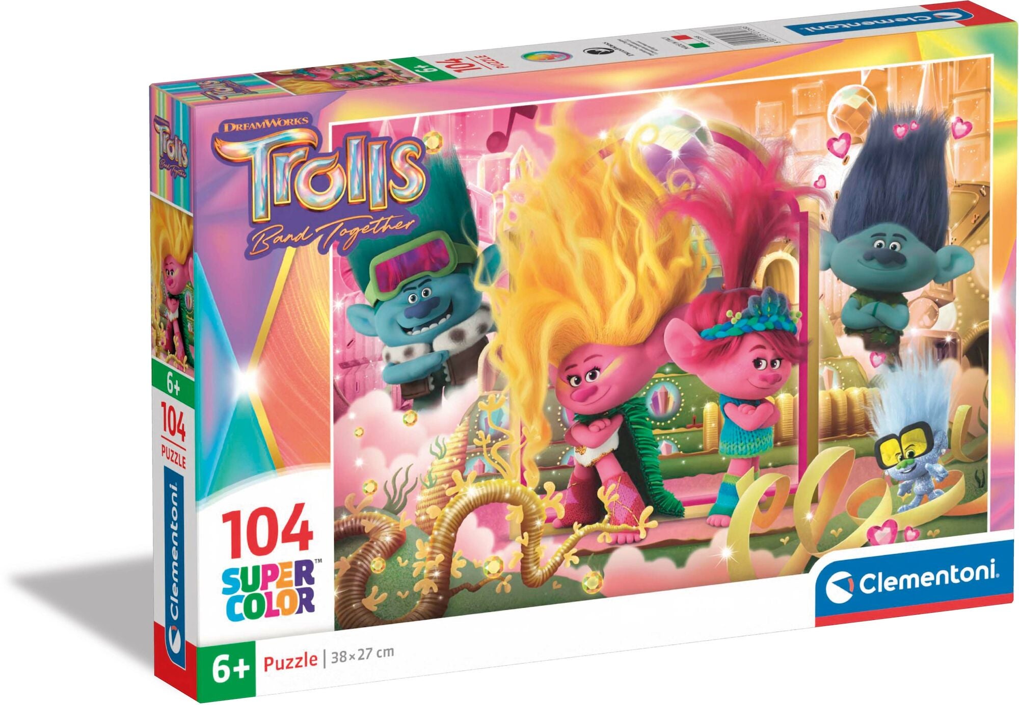 Clementoni Super Color Trolls Pussel 104 Bitar|