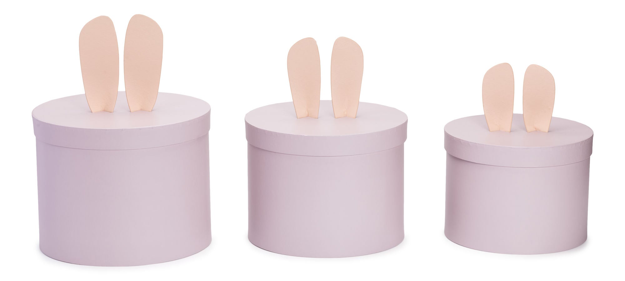 Cloudberry Castle Pappbox Rund 3-pack|Rosa Kanin