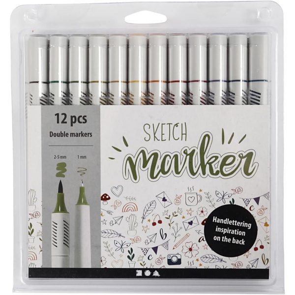Creativ Company Sketch Marker Pennor Dova Färger 12-pack|