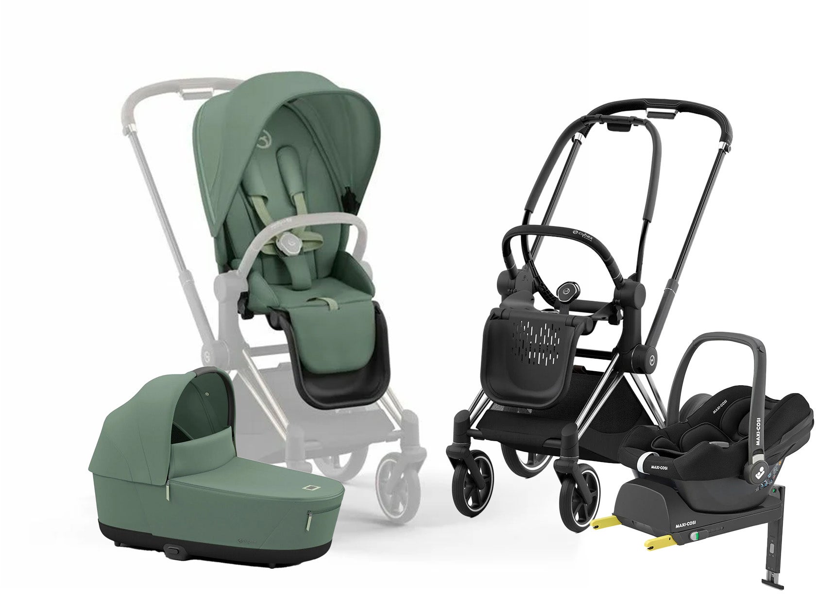Cybex Priam Duovagn inkl. Maxi-Cosi CabrioFix &  Bas