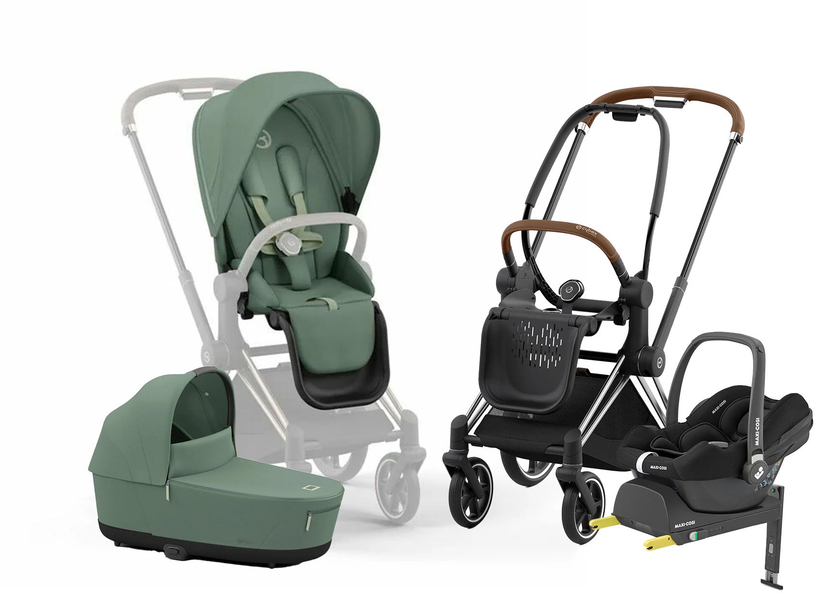 Cybex Priam Duovagn inkl. Maxi-Cosi CabrioFix &  Bas