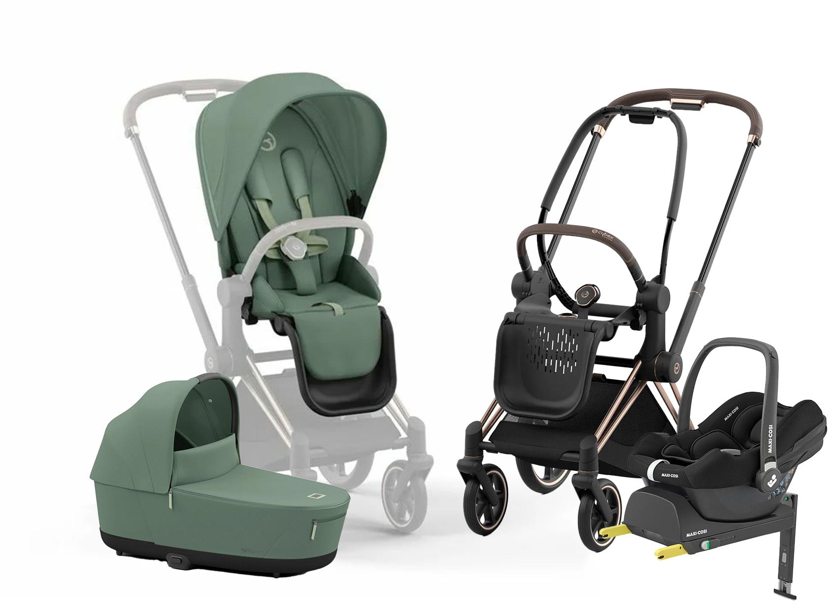 Cybex Priam Duovagn inkl. Maxi-Cosi CabrioFix &  Bas