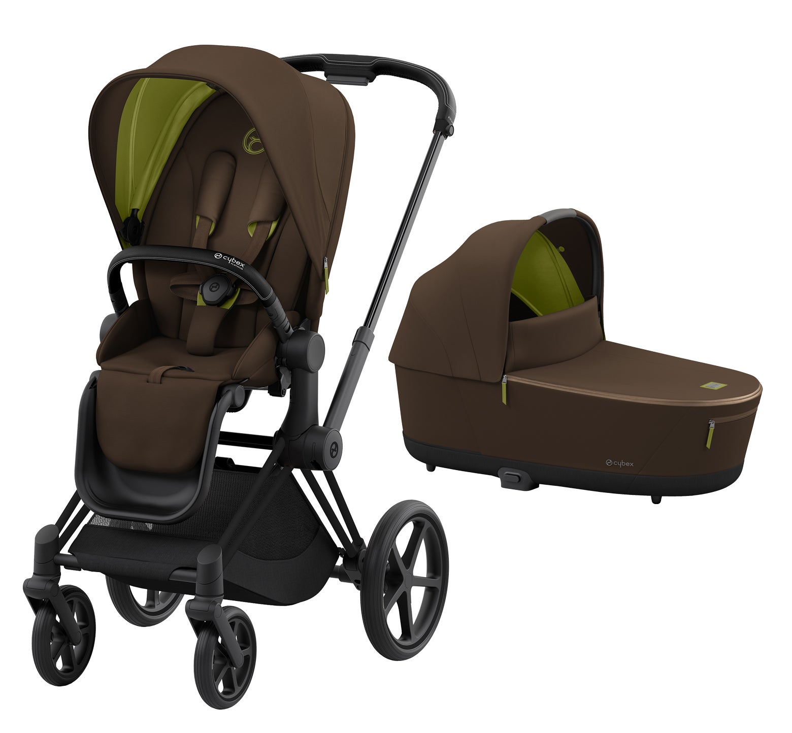 Cybex Priam Duovagn|MattBlack/KhakiGreen